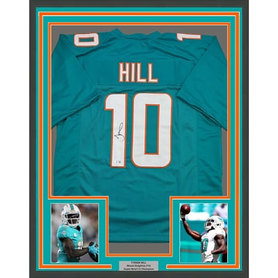 Tyreek Hill Framed Miami Dolphins Teal Jersey 35x39 Beckett BAS COA (1 of 3)