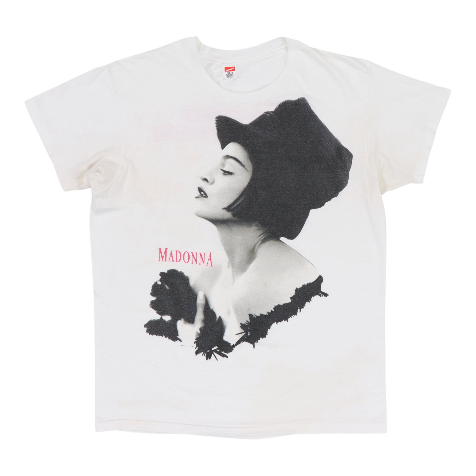 Vintage 1990 Blond Ambition Tour Madonna Graphic T Shirt White Cotton XL (1 of 11)