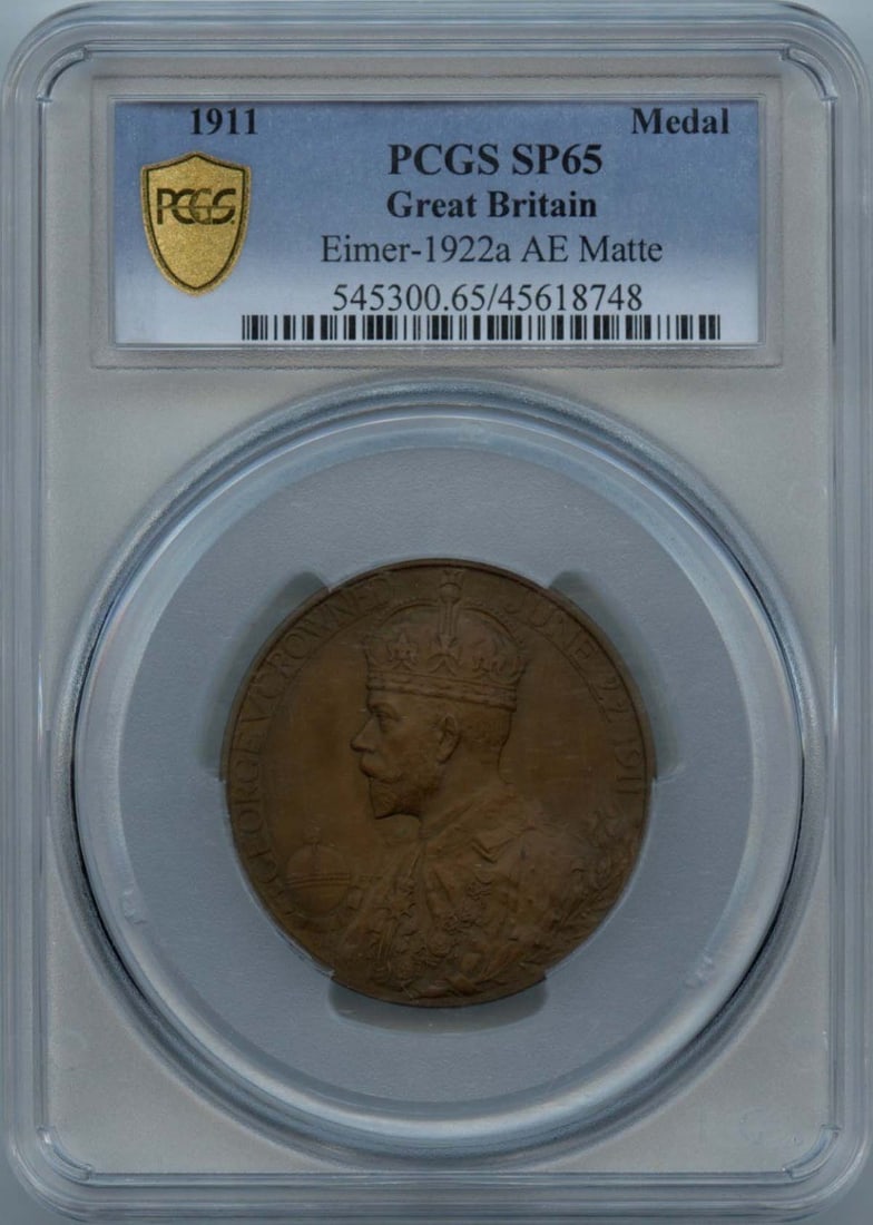 1911 Bronze Medal United Kingdom PCGS SP65 in Original Presentation Box (1 of 5)