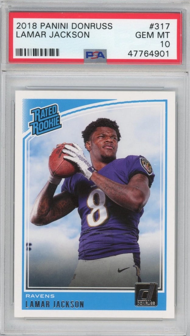 2018 Panini Donruss Lamar Jackson Rookie Card #317 PSA 10 Graded (1 of 2)