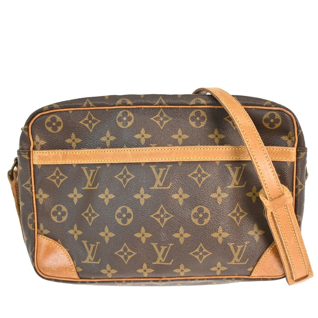 Louis Vuitton Trocadero 27 Monogram Canvas Medium Crossbody Shoulder Bag: Louis Vuitton Trocadero 27 Monogram Canvas Medium Crossbody Shoulder Bag This Louis Vuitton Trocadero 27 crossbody shoulder bag features the iconic monogram canvas exterior with brown leather straps a