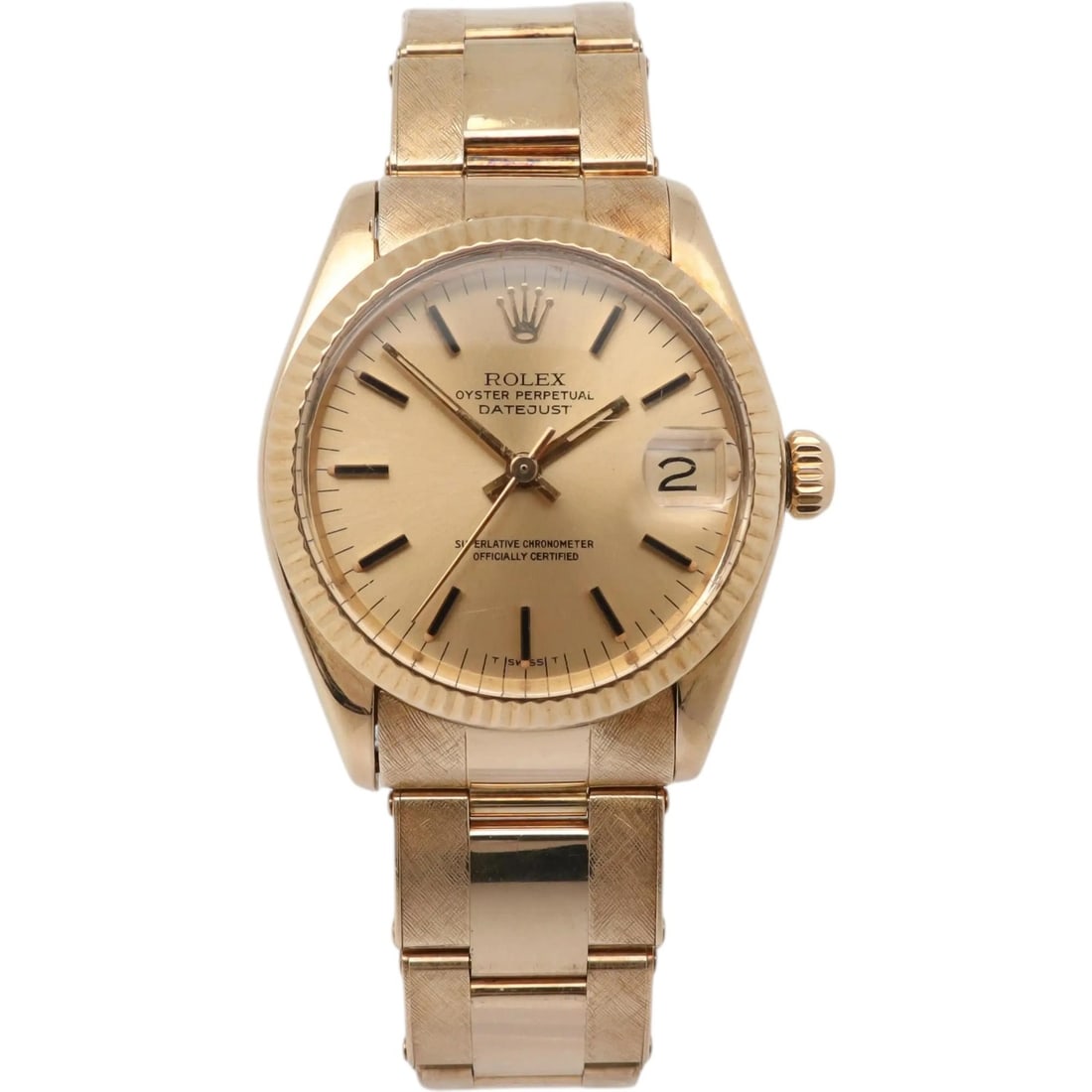 Rolex Datejust Automatic 31mm Yellow Gold Champagne Dial Vintage Ladies Wristwatch (1 of 6)