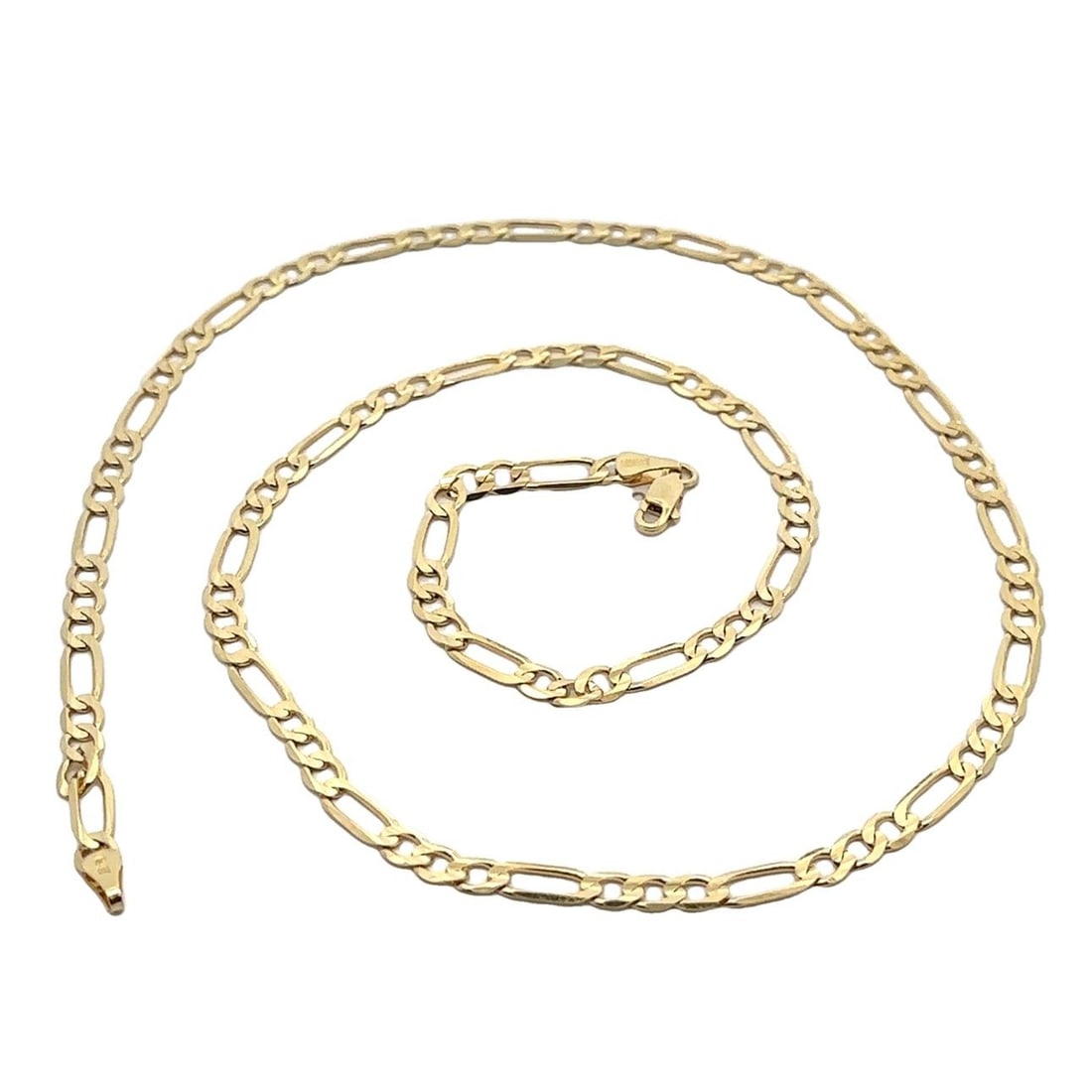 Unbranded 14k Yellow Gold Figaro Chain Necklace 24 Inch Lobster Clasp: Unbranded 14k Yellow Gold Figaro Chain Necklace 24 Inch Lobster Clasp This classic Figaro link chain necklace is crafted from solid 14k yellow gold and features a secure lobster claw clasp. Designed f