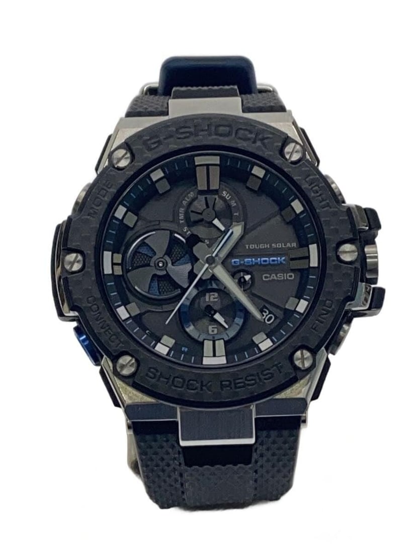 CASIO GST-B100XA-1AJF G-STEEL Solar Black Rubber Wristwatch: CASIO GST-B100XA-1AJF G-STEEL Solar Black Rubber Wristwatch This CASIO G-SHOCK GST-B100XA-1AJF G-STEEL men's wristwatch features a durable black rubber band and a robust case. Designed for reliability