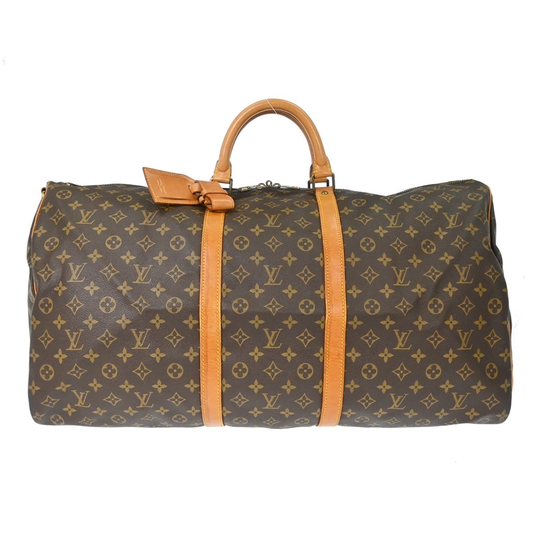 Keepall Monogram Canvas Travel Bag by Louis Vuitton Unisex Brown 60cm: Keepall Monogram Canvas Travel Bag by Louis Vuitton Unisex Brown 60cm This is a Louis Vuitton Keepall Bag crafted from monogram canvas in brown. Designed as a unisex travel bag, it features spacious d