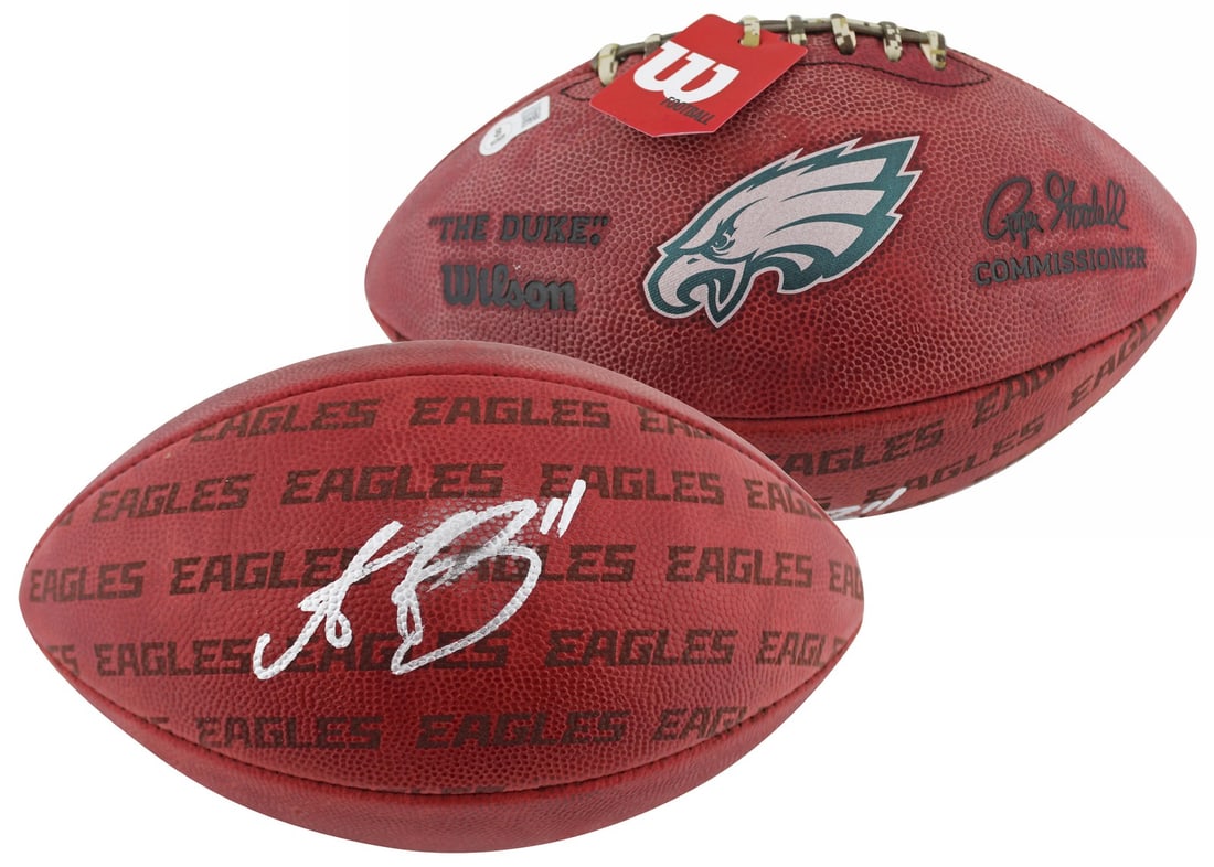 A.J. Brown Signed Wilson The Duke Football Philadelphia Eagles BAS Authenticated: A.J. Brown Signed Wilson The Duke Football Philadelphia Eagles BAS Authenticated This Official Wilson "The Duke" Team Showcase NFL Football has been personally signed by A.J. Brown, wide receiver for 