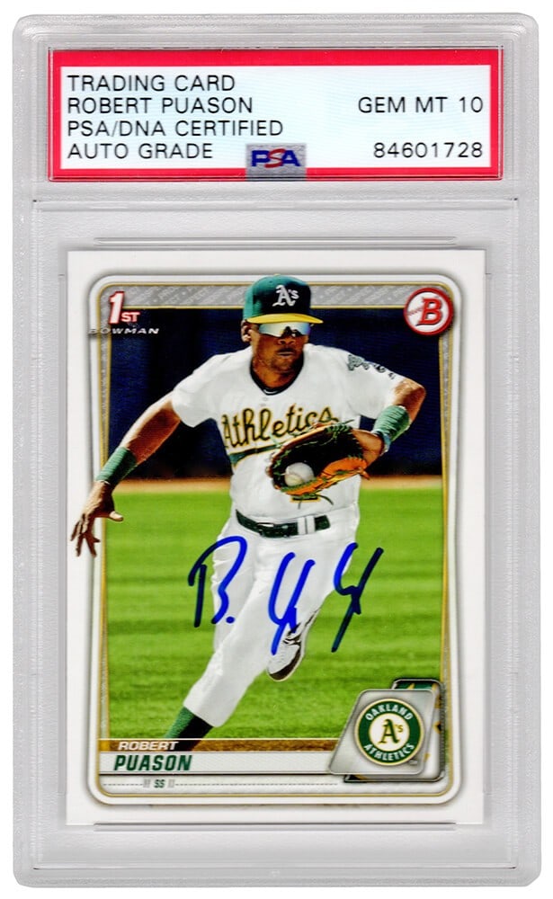 Robert Puason Autographed 2020 Topps Bowman Rookie Card PSA/DNA Auto 10 #BP-145 (1 of 2)