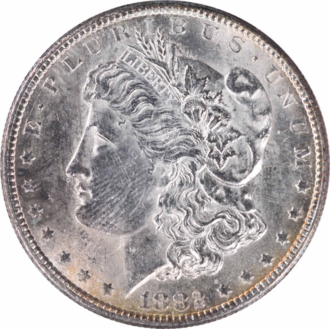 Uncirculated 1882 Carson City Morgan Silver Dollar Brilliant Uncirculated: Uncirculated 1882 Carson City Morgan Silver Dollar Brilliant Uncirculated This 1882-CC Morgan Silver Dollar is an uncirculated coin featuring brilliant uncirculated (BU) grade. It is composed of silve