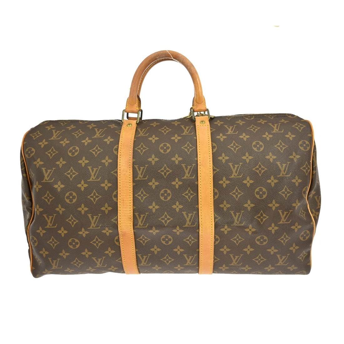 Louis Vuitton Monogram Canvas Keepall Unisex Travel Bag: Louis Vuitton Monogram Canvas Keepall Unisex Travel Bag This Louis Vuitton Keepall Bag features the signature Monogram canvas in brown and is designed as a unisex travel accessory. The leather parts s