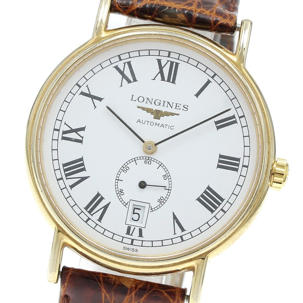 Longines Presence Date Small Seconds Men's Automatic Watch: Longines Presence Date Small Seconds Men's Automatic Watch This Longines Presence Date Small Seconds men's wristwatch features a stainless steel and gold-plated case with a white dial and automatic mo