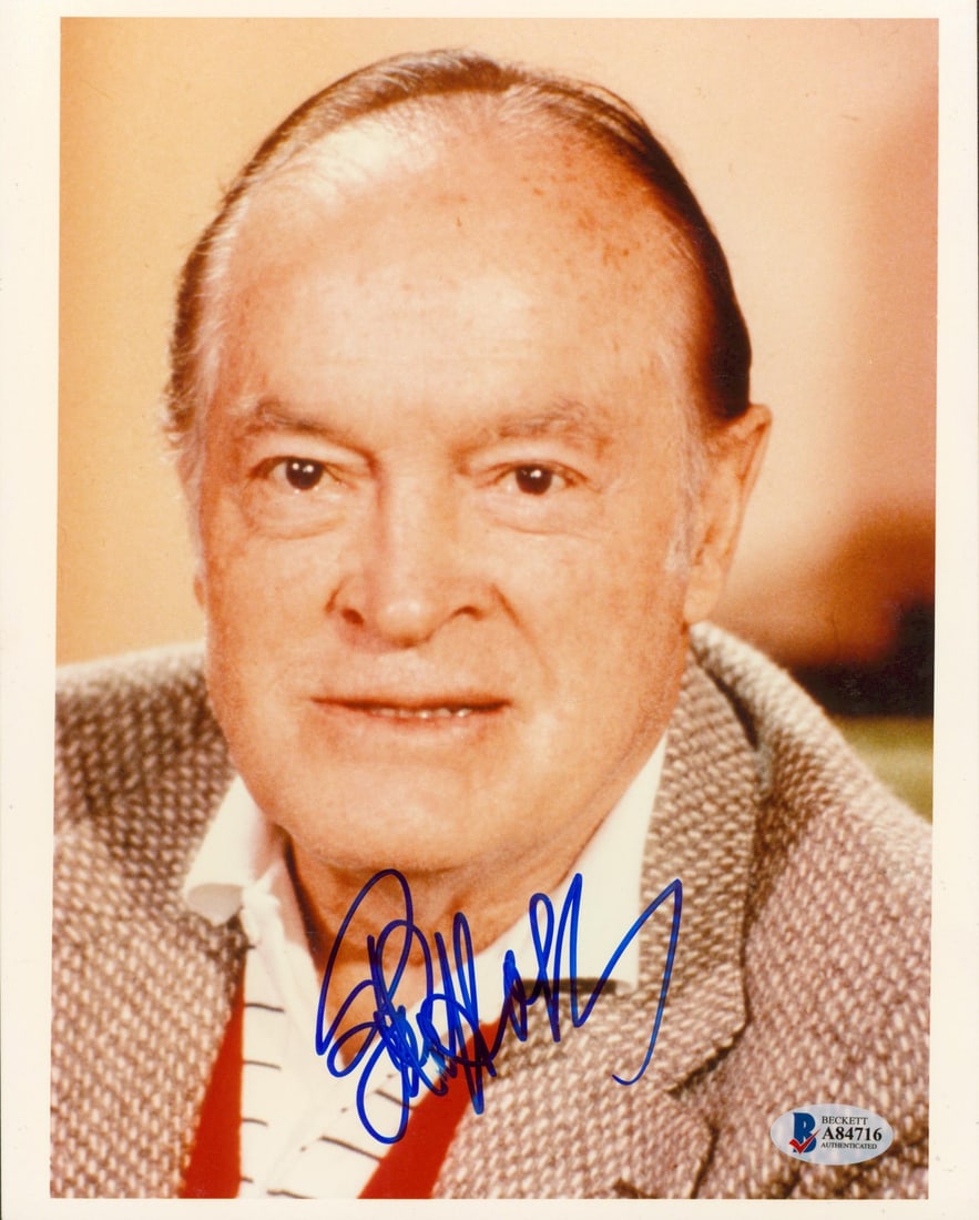 Bob Hope signed 8x10 photo Beckett COA The Tonight Show: Bob Hope signed 8x10 photo Beckett COA The Tonight Show This 8x10 photograph features an authentic signature by Bob Hope from The Tonight Show. The autograph has been personally signed and comes with 