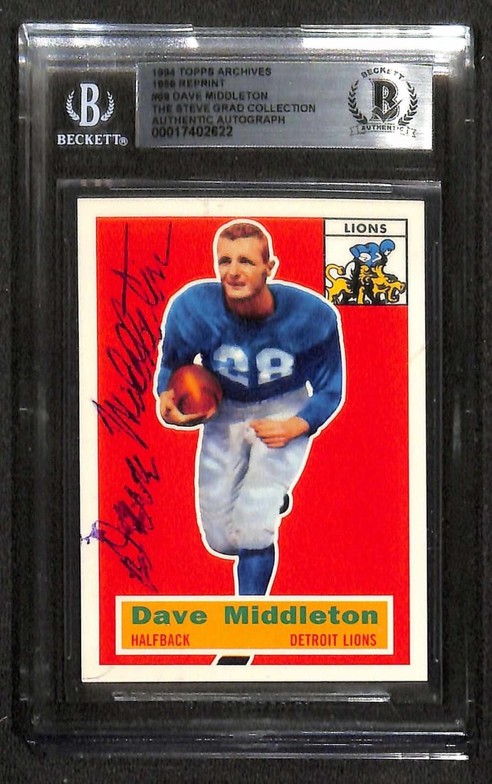 Dave Middleton Signed 1994 Topps Archives 1956 #69 Card Beckett Authenticated (1 of 1)