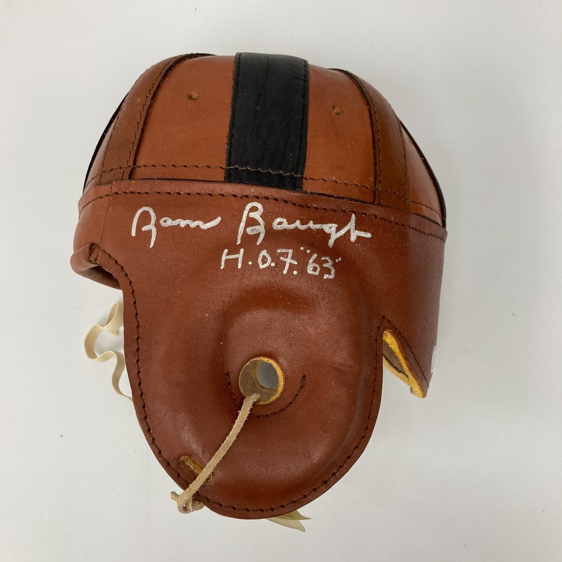 Sammy Baugh H.O.F. 63 Signed Vintage Leather Football Helmet Beckett Certified (1 of 10)