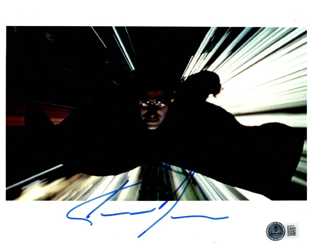 Beckett Authenticated Keanu Reeves Neo 8x10 Matrix Signed Photograph: Beckett Authenticated Keanu Reeves Neo 8x10 Matrix Signed Photograph This is an 8x10 photograph featuring Keanu Reeves as Neo from The Matrix, personally signed by Keanu Reeves. The autograph has been