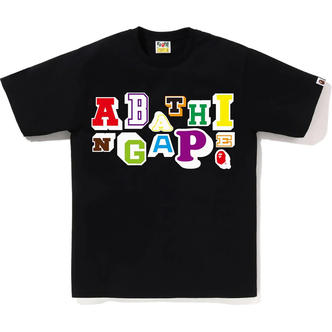 Extra Large Black Bape Tee with Signature Varsity Lettering (1 of 2)
