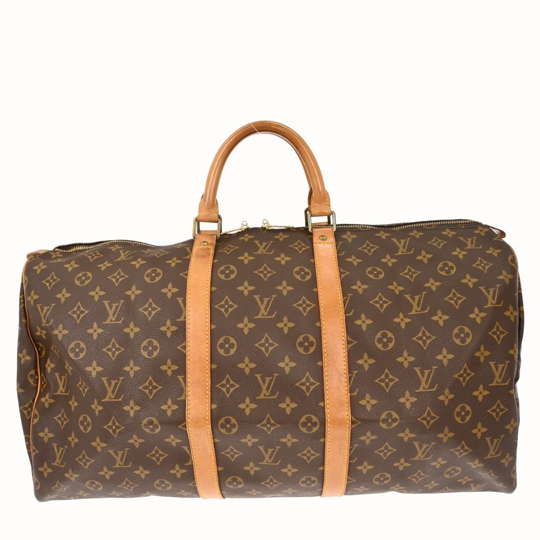 Keepall 55 Large Monogram Canvas Travel Duffle Bag by Louis Vuitton: Keepall 55 Large Monogram Canvas Travel Duffle Bag by Louis Vuitton This Louis Vuitton Keepall 55 travel handbag features the iconic Monogram pattern on durable Monogram canvas leather. Designed with 