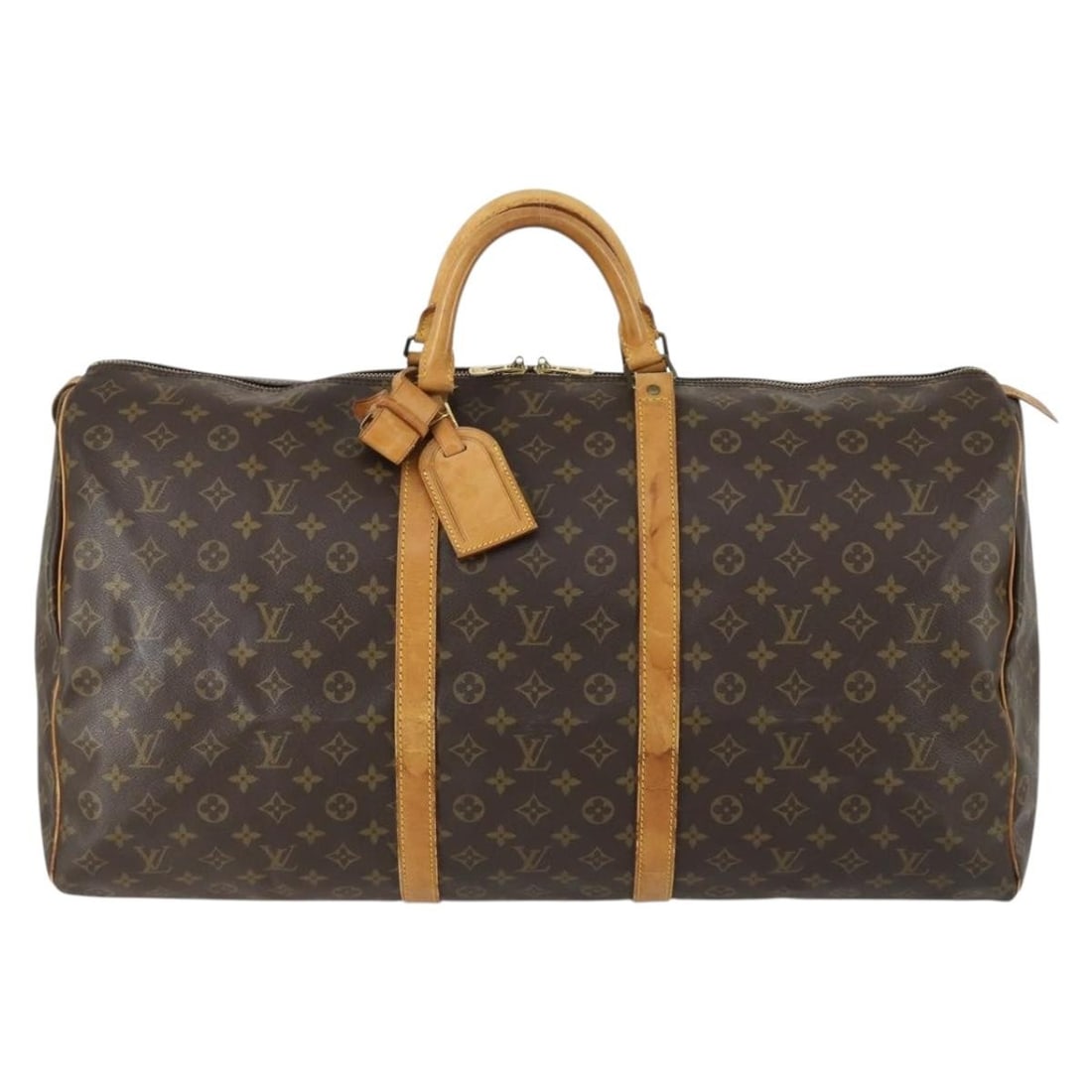 Louis Vuitton Keepall Monogram Canvas Unisex Travel Bag 60cm: Louis Vuitton Keepall Monogram Canvas Unisex Travel Bag 60cm This Louis Vuitton Keepall Bag features the iconic Monogram Canvas design in brown. Designed as a unisex travel accessory, it offers a spac