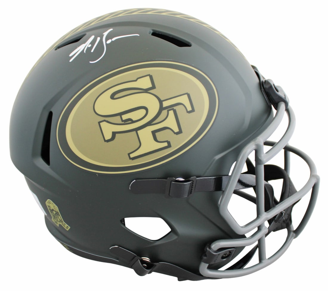 Navorro Bowman Autographed 49ers Salute To Service IV Full Size Replica Helmet BAS (1 of 3)