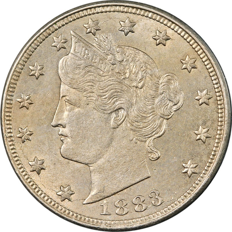 Choice BU 1883 Liberty V Nickel With Cents Uncirculated US Coin (1 of 2)