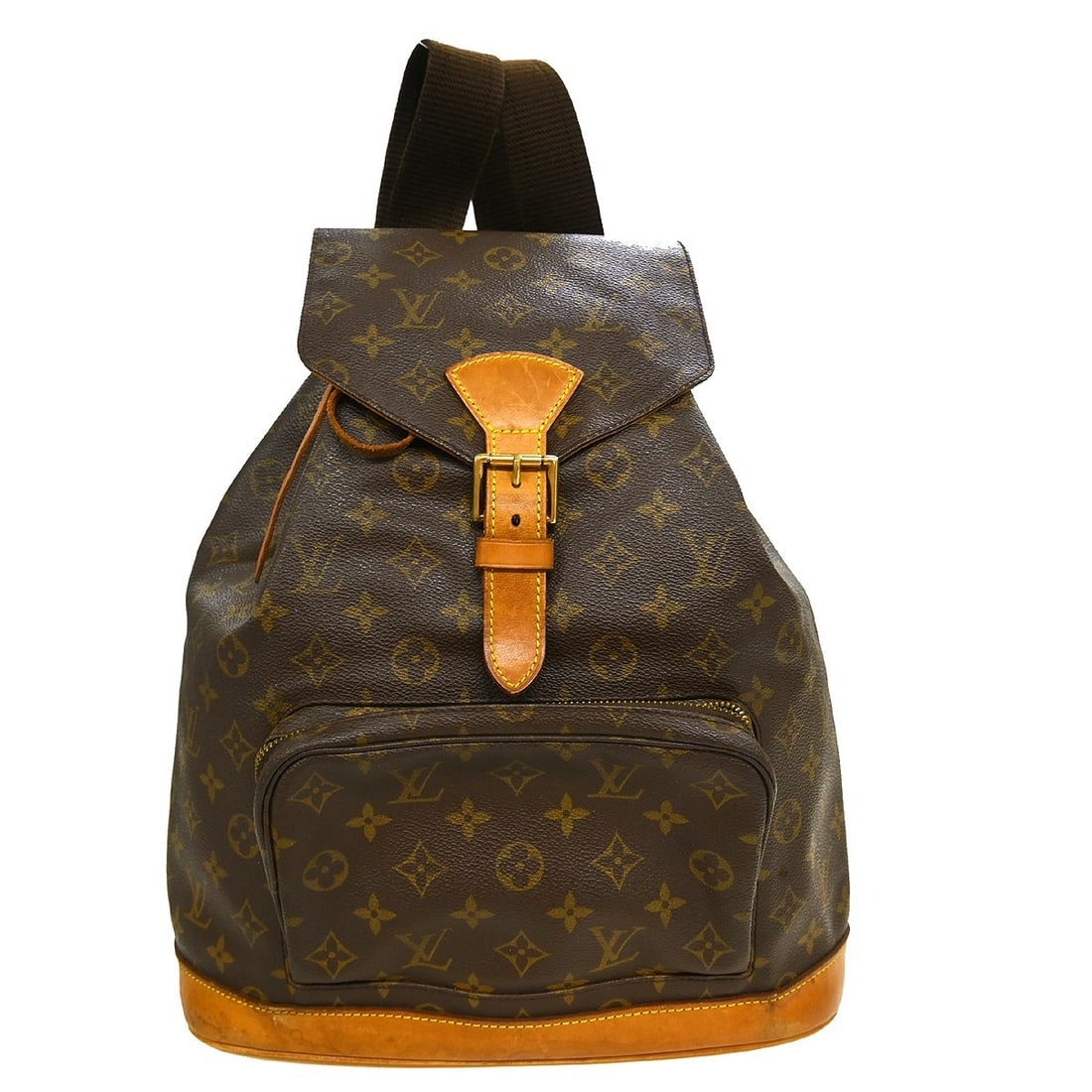 Louis Vuitton Montsouris GM Monogram Canvas Large Vintage Backpack: Louis Vuitton Montsouris GM Monogram Canvas Large Vintage Backpack The Louis Vuitton Montsouris GM backpack features the iconic monogram canvas leather exterior with beige straps and a buckle drawstri