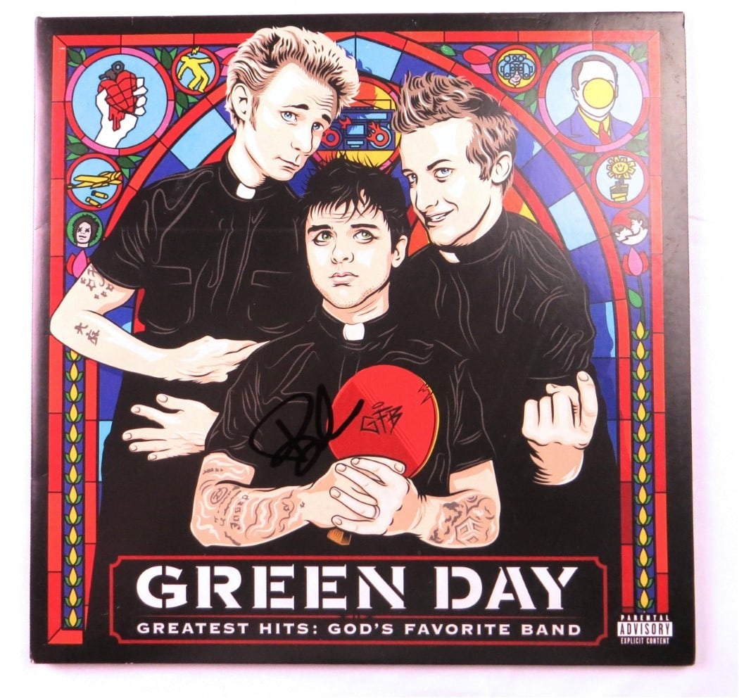 Billy Joe Armstrong Autographed Green Day Album Cover JSA Certified: Billy Joe Armstrong Autographed Green Day Album Cover JSA Certified This is an original autographed album cover from Billy Joe Armstrong of Green Day, featuring his signature authenticated by James Sp