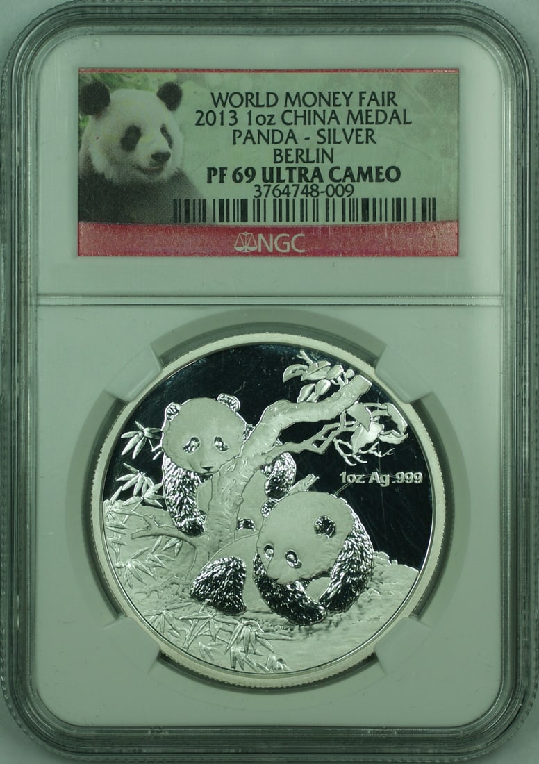 2013 Silver Proof Berlin World Money Fair Medal NGC PR69 with Box and COA: 2013 Silver Proof Berlin World Money Fair Medal NGC PR69 with Box and COA This 2013 China Silver Proof Medal commemorates the World Money Fair in Berlin. Struck in 0.999 fine silver, it is graded PF-6