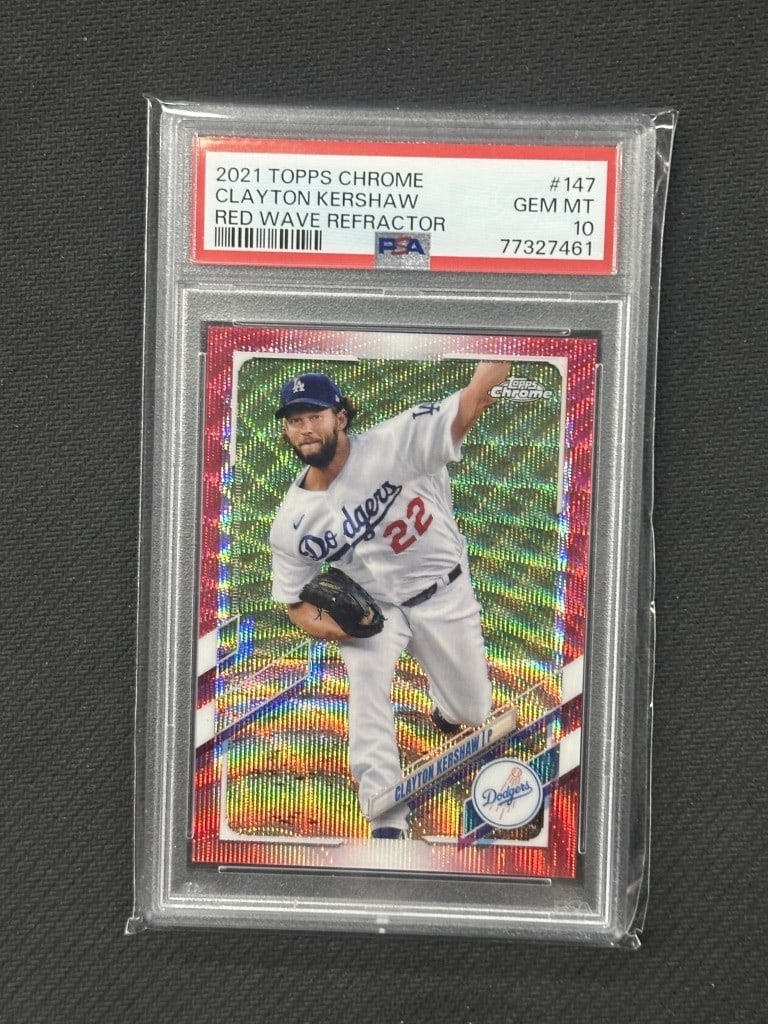 Clayton Kershaw 2021 Topps Chrome Red Wave Refractor PSA 10 #147 (1 of 2)