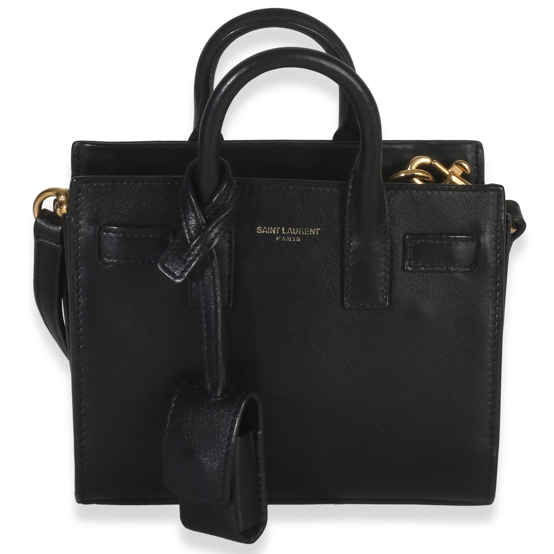 Toy Sac Du Jour Top Handle Black Calfskin Bag with Gold Tone Hardware (1 of 9)