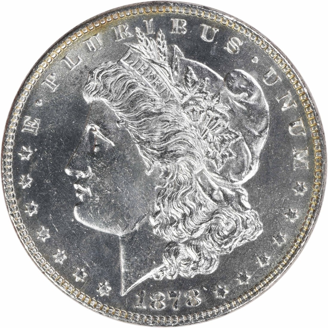 Uncirculated 1878 7 over 8 Tail Feathers Morgan Silver Dollar BU (1 of 2)