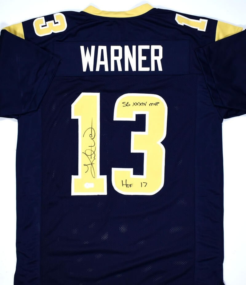 Kurt Warner Autographed St. Louis Rams Jersey with HOF Beckett Authentication (1 of 12)