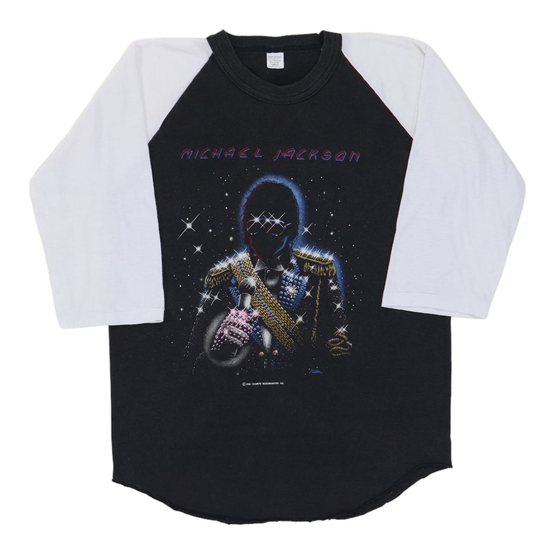 Vintage 1984 Victory Tour Michael Jackson Jersey Shirt Black 50 50 Poly Cotton (1 of 6)