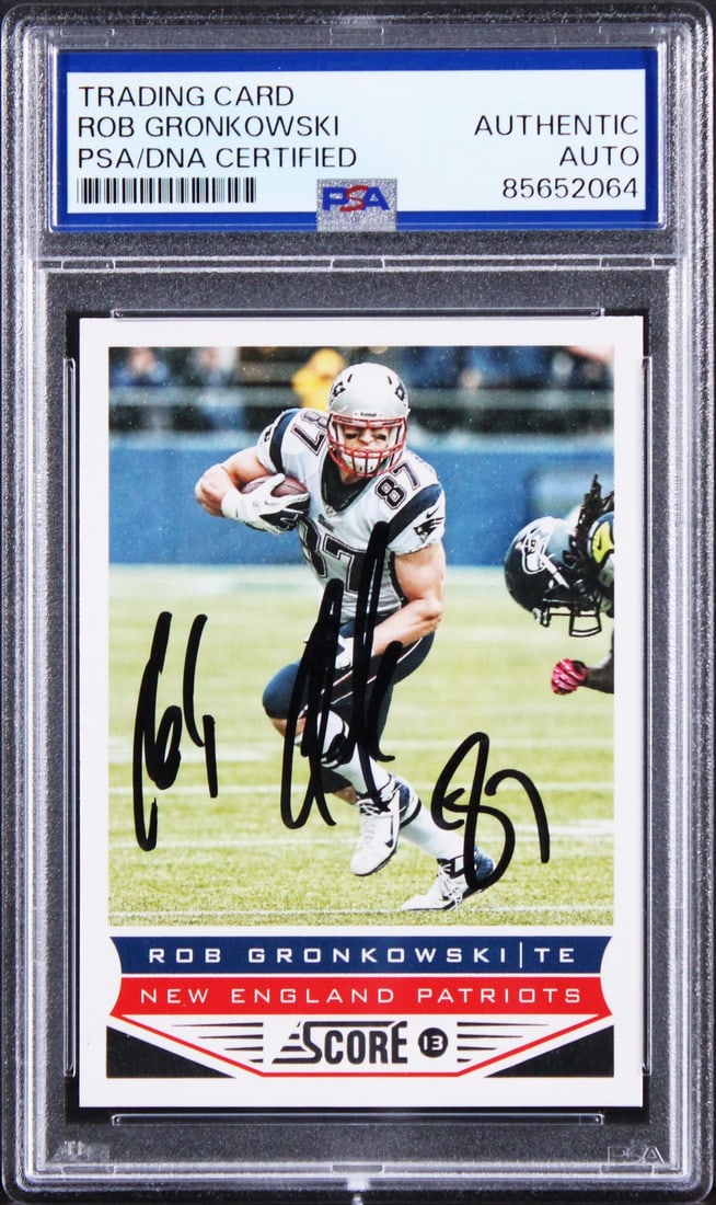 Rob Gronkowski Autographed 2013 Panini Score 129 Football Card PSA DNA Authenticated (1 of 2)