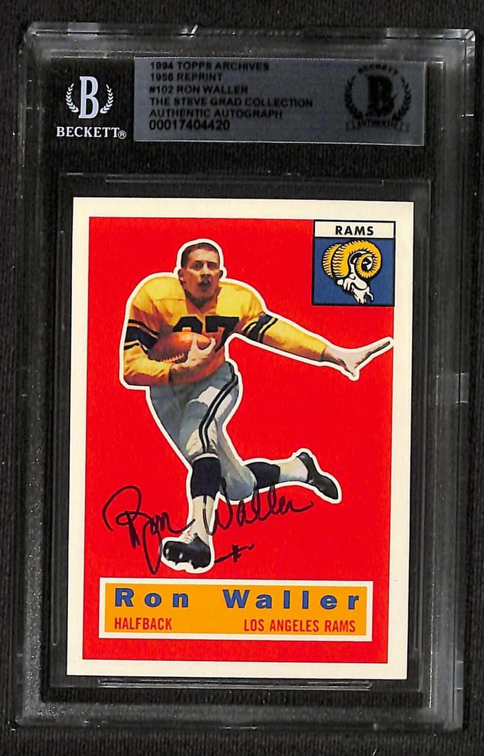 Ron Waller Los Angeles Rams Autographed 1994 Topps Archives Card Beckett Certified (1 of 1)