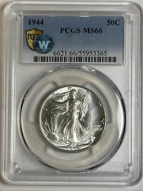 1944 Philadelphia Walking Liberty Half Dollar PCGS MS66 Silver (1 of 5)