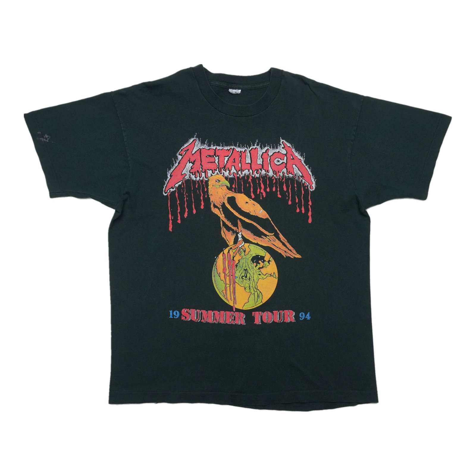 Vintage 1994 Metallica concert tee black cotton: Vintage 1994 Metallica concert tee black cotton This is an original vintage 1994 Metallica Summer Tour shirt featuring both front and back graphics. Made from 100% cotton, the shirt is black in color 