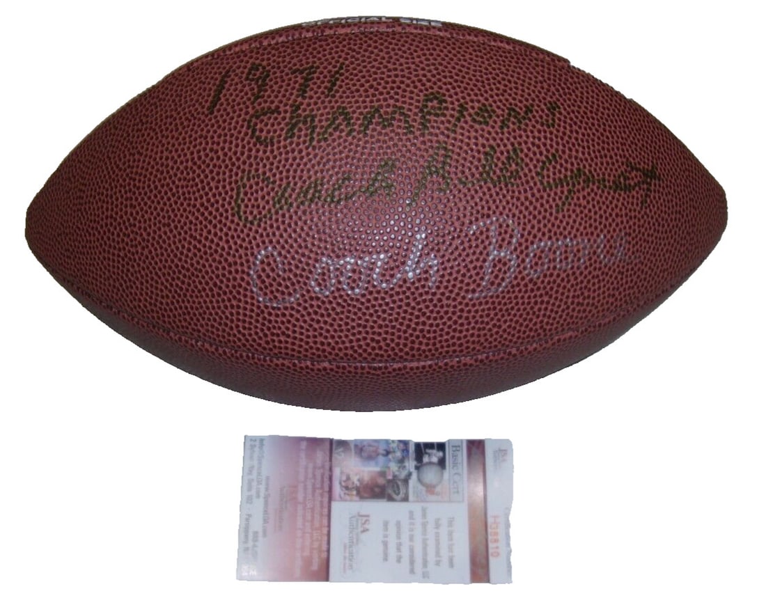 Football Signed by Herman Boone and Bill Yoast with JSA COA Remember the Titans 1971 Champs (1 of 5)