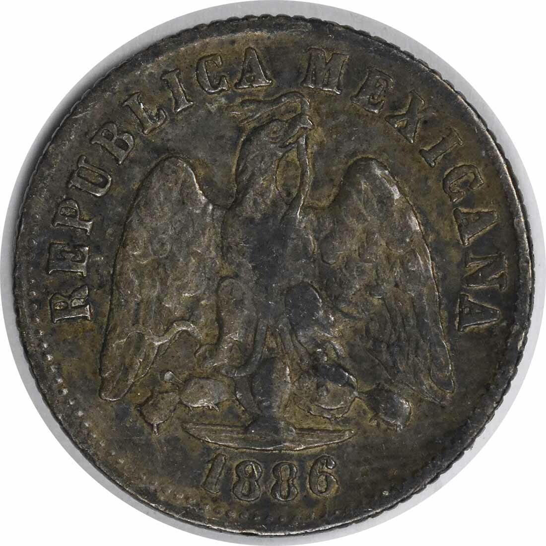 Mexico 1886 Zs S 10 Centavos Coin KM403.10 Uncertified: Mexico 1886 Zs S 10 Centavos Coin KM403.10 Uncertified This is a pre-owned 10 Centavos coin from Mexico, dated 1886. The coin is uncertified and is in Very Fine (VF) condition. Specifications Year: 18