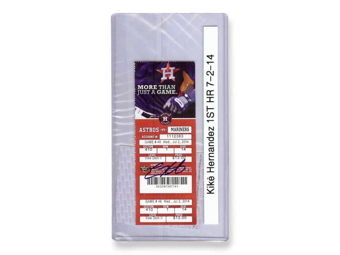 Kike Hernandez Autographed Ticket Stub Dodgers First HR 7/2/14 PSA/DNA (1 of 2)