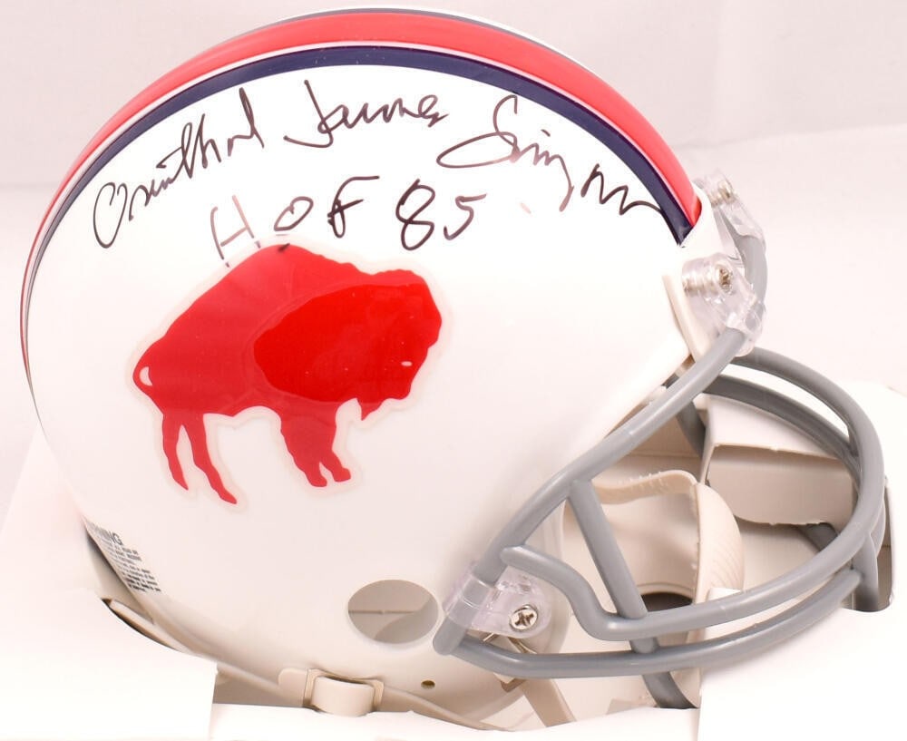 OJ Simpson Signed Buffalo Bills Mini Helmet JSA Authenticated: OJ Simpson Signed Buffalo Bills Mini Helmet JSA Authenticated This collectible mini helmet features the signature of Orenthal James (OJ) Simpson, a legendary figure in football history. It represents 