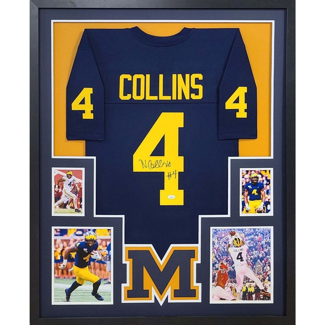 Nico Collins Framed Signed Jersey JSA Authenticated Michigan Texans (1 of 3)