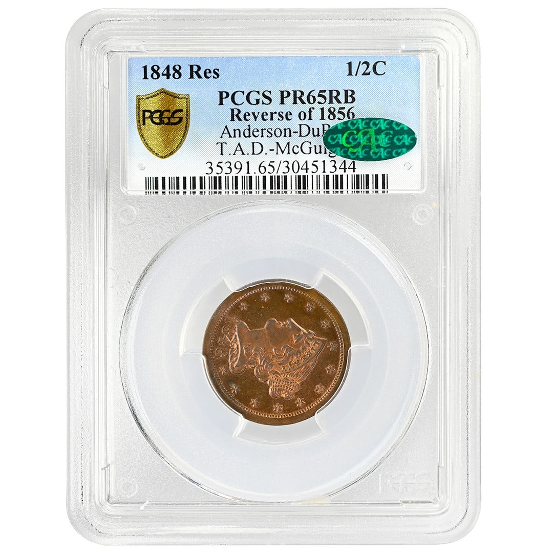 1848 Braided Hair Half Cent PCGS PR65RB CAC (1 of 4)
