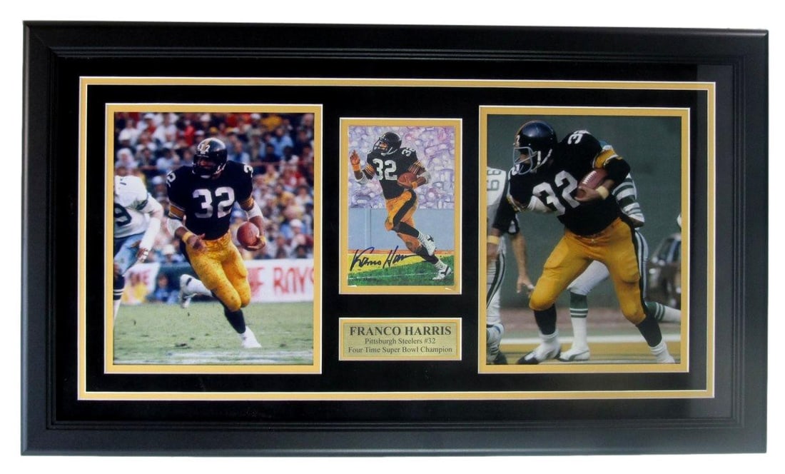 Framed Franco Harris Signed Steelers Photo Collage With PSA DNA Authentication (1 of 4)