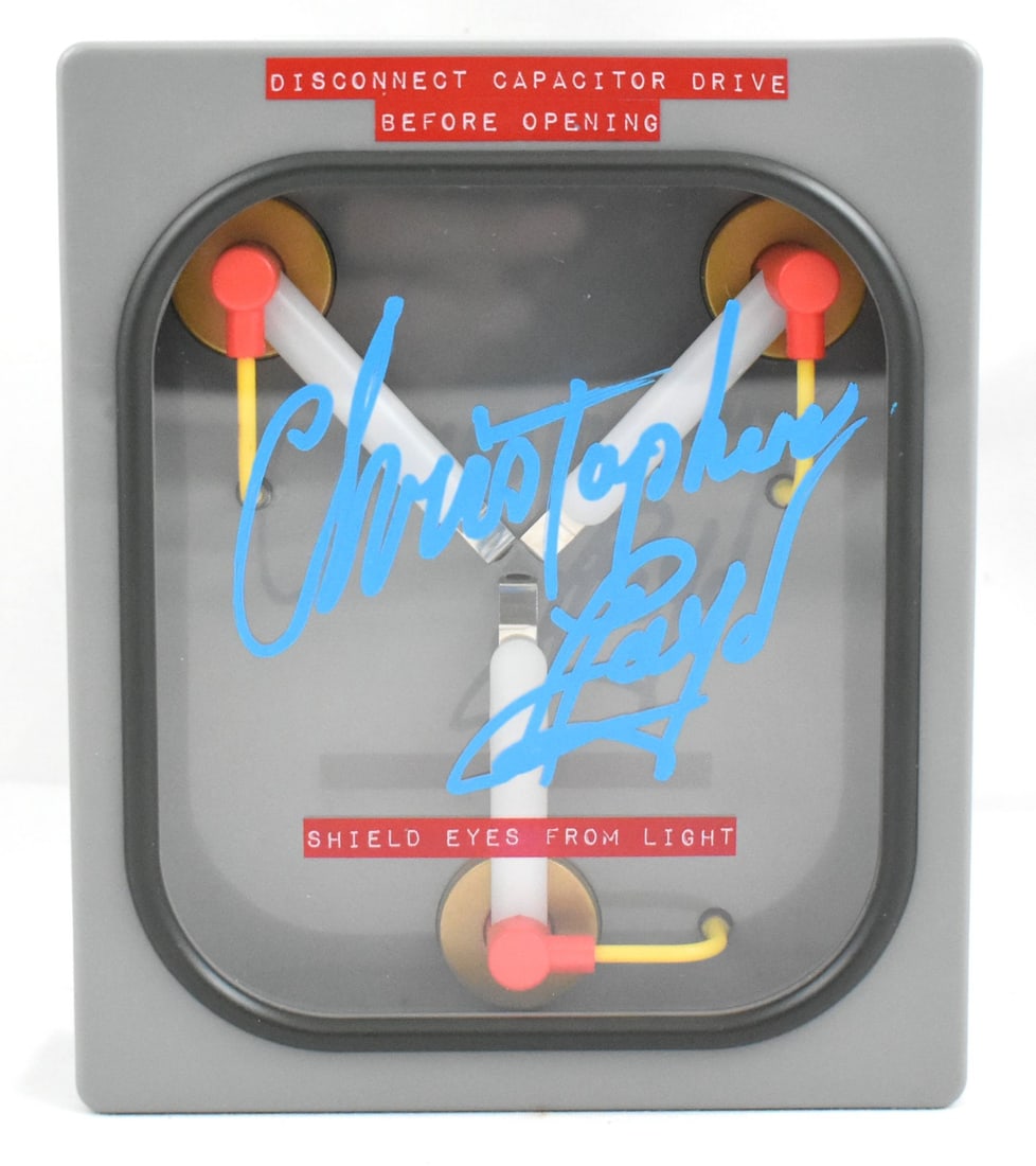 Back to the Future Flux Capacitor Light autographed by Christopher Lloyd BAS: Back to the Future Flux Capacitor Light autographed by Christopher Lloyd BAS This is a Back to the Future Flux Capacitor Light featuring the autograph of Christopher Lloyd. The signature has been auth