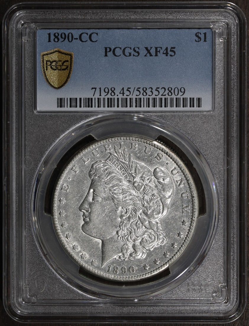 PCGS XF45 Carson City Morgan Silver Dollar 1890-CC (1 of 3)