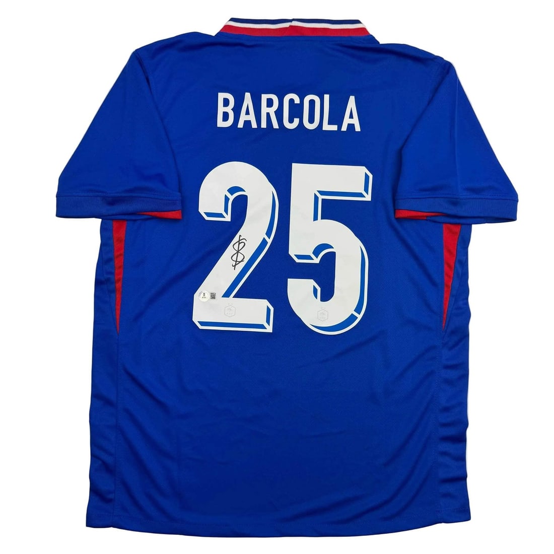 Bradley Barcola Signed France Blue Jersey Beckett BAS COA (1 of 4)