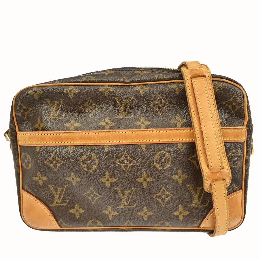 Louis Vuitton Trocadero 27 Monogram Canvas Medium Crossbody Shoulder Bag: Louis Vuitton Trocadero 27 Monogram Canvas Medium Crossbody Shoulder Bag The Louis Vuitton Trocadero 27 is a vintage medium-sized crossbody bag crafted from monogram canvas with brown leather strap an