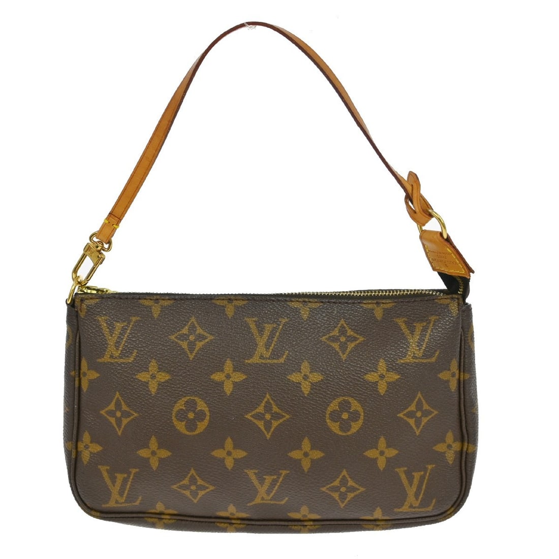 Louis Vuitton Monogram Canvas Pochette Accessoires Small Top Handle Bag M51980: Louis Vuitton Monogram Canvas Pochette Accessoires Small Top Handle Bag M51980 This Louis Vuitton Monogram Pochette Accessoires handbag features the signature monogram canvas leather exterior in brown