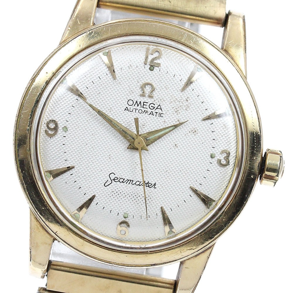 Omega Seamaster 2577-11SC automatic men's wristwatch aftermarket band: Omega Seamaster 2577-11SC automatic men's wristwatch aftermarket band This OMEGA Seamaster 2577-11SC is a men's automatic wristwatch featuring a half-rotor Caliber 354 movement. The watch has a silver
