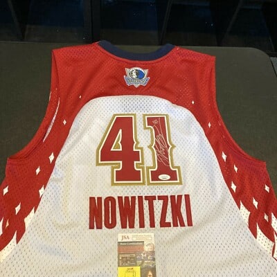 Dirk Nowitzki autographed Dallas Mavericks 2007 All Star pro cut jersey JSA COA (1 of 11)