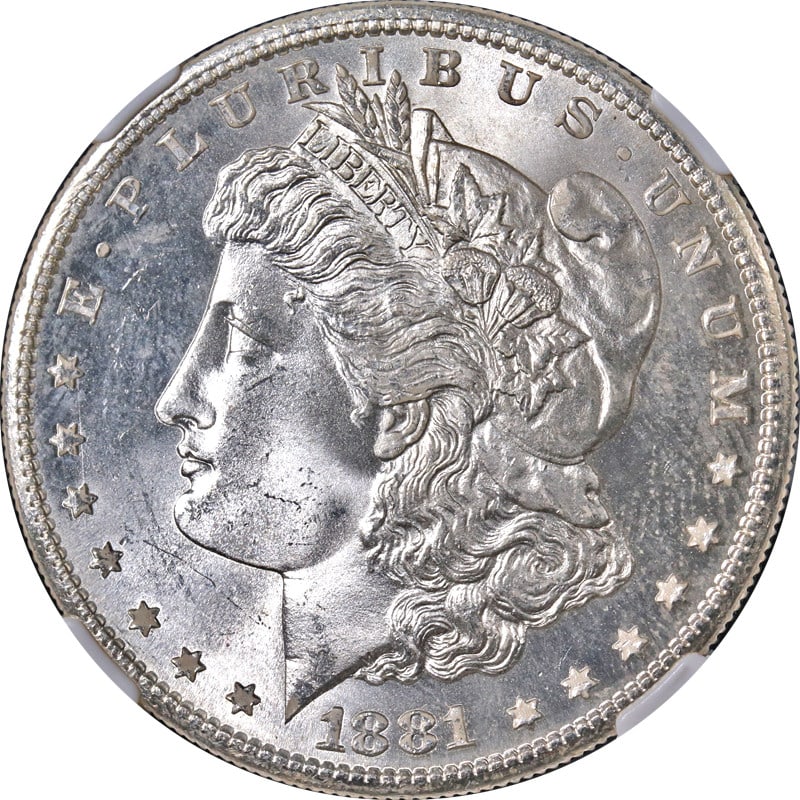 1881-S Morgan Silver Dollar NGC MS66 Blazing White Gem Coin: 1881-S Morgan Silver Dollar NGC MS66 Blazing White Gem Coin This stunning 1881-S Morgan Silver Dollar is certified by NGC with a grade of MS66, showcasing exceptional eye appeal and fantastic luster. 